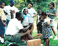 Robert Powell giving a demonstration